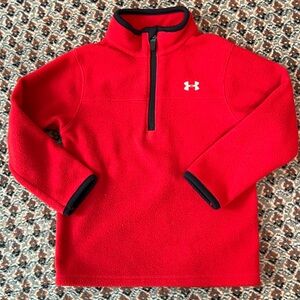 EUC Under Armour Red Quarter Zip Fleece Sweatshirt size 2T